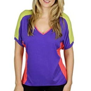 Women's V-Neck Color Block Blouse